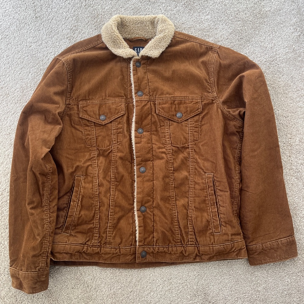 GAP Men's Tan Sherpa-Lined Jacket